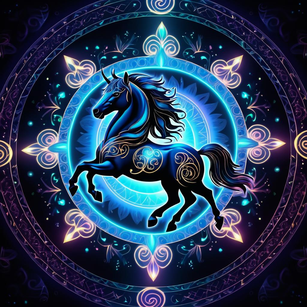 Mystical Centaur in Kaleidoscopic Dreamscape