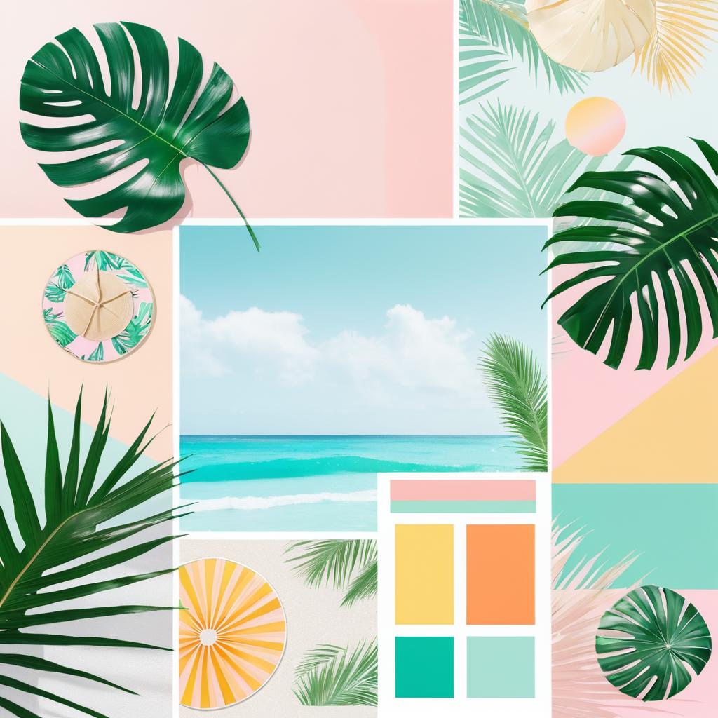 Vibrant Summer Fashion Moodboard Collage