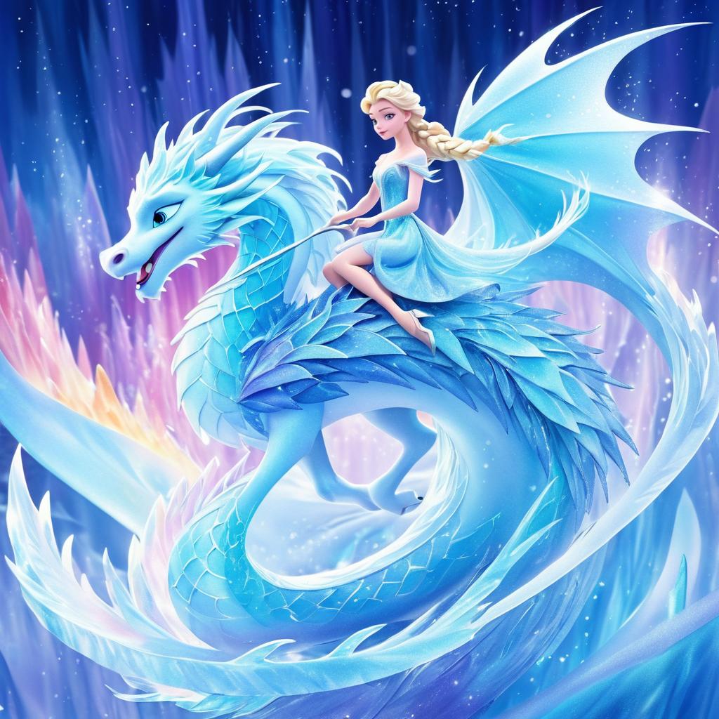 Elsa's Journey on an Ice Dragon