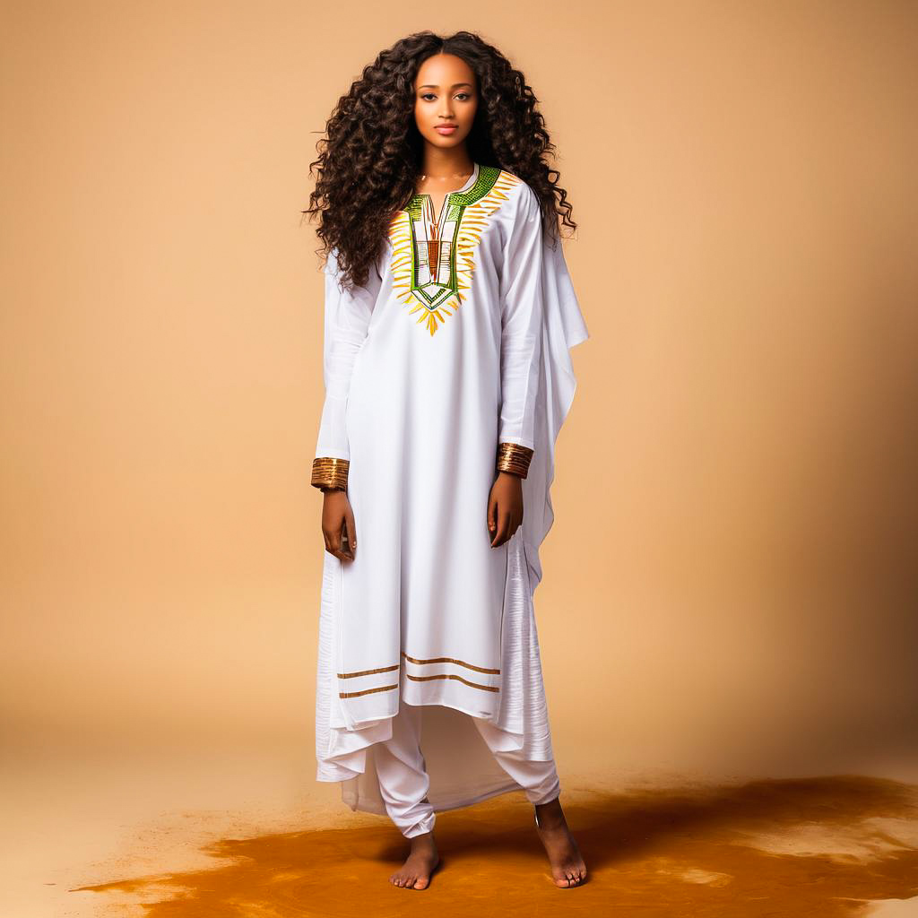 Ethiopian Teen in Traditional Stylish Attire