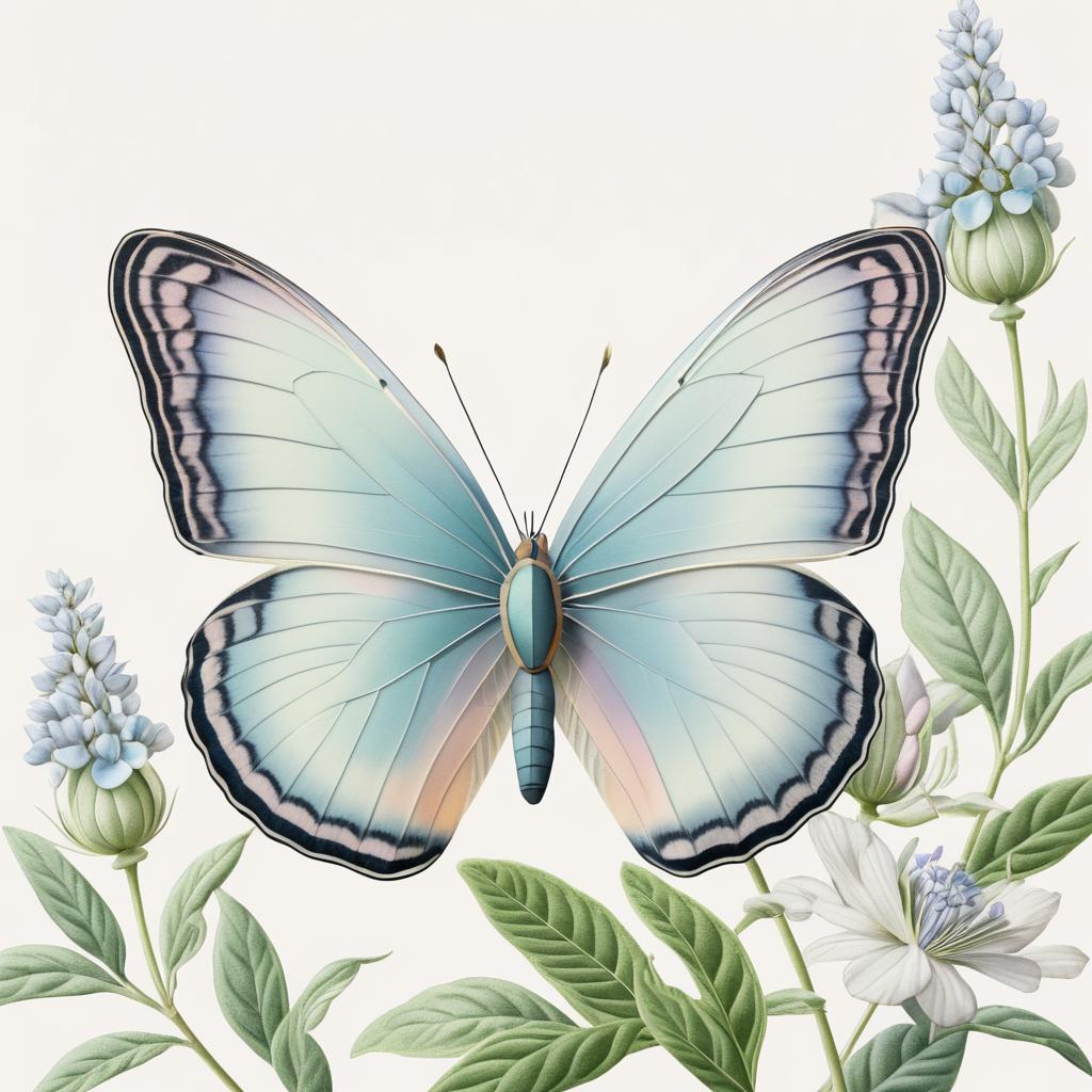 Delicate Butterfly Botanical Art Print