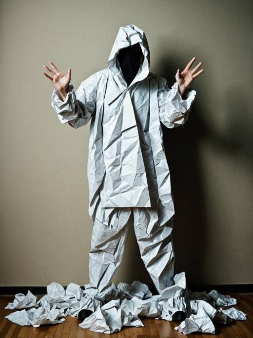 Whimsical Crumpled Paper Costume Cosplay