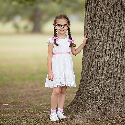 Sweet Toddler Girl with Twin Braids