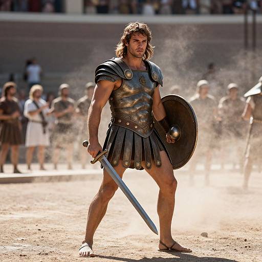 Epic Roman Gladiator Battle Scene