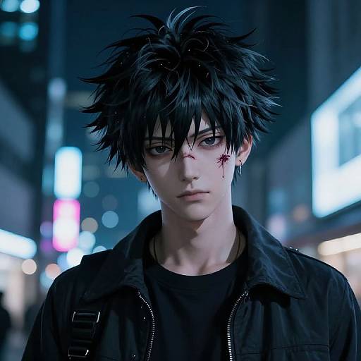 Toji Fushiguro Neon City Portrait