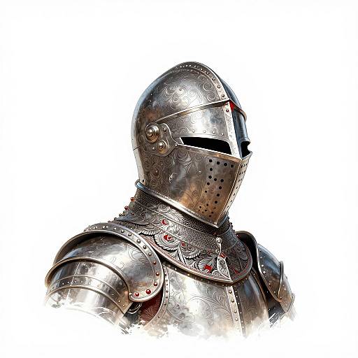 Detailed Medieval Knight's Ornate Helmet Art
