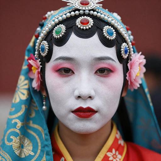 Elaborate Makeup Portrait with Headpiece
