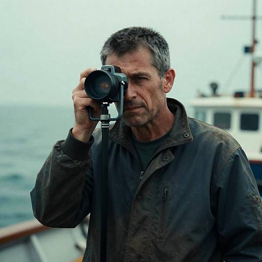 Rangefinder Portrait of a Weathered Fisherman