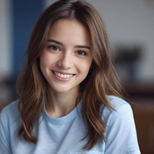 Realistic Portrait of a Smiling Girl