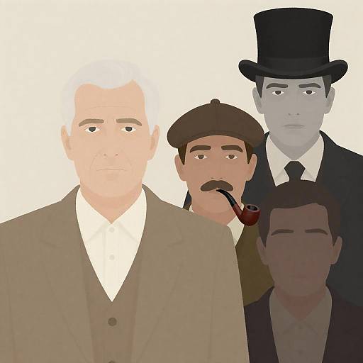 Four Distinguished Men in Warm Tones