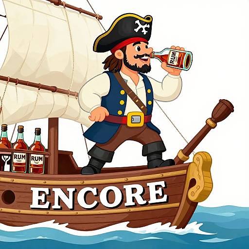 Cartoon Pirate on HMS Encore Ship