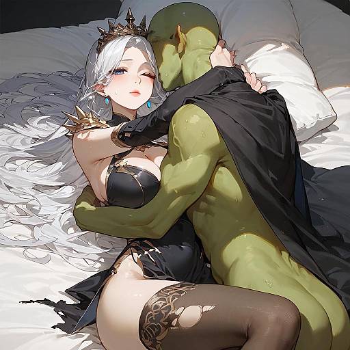 Anime Shrek in Elegant Dark Attire