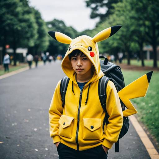 Realistic Pikachu Cosplay in Outdoor Setting