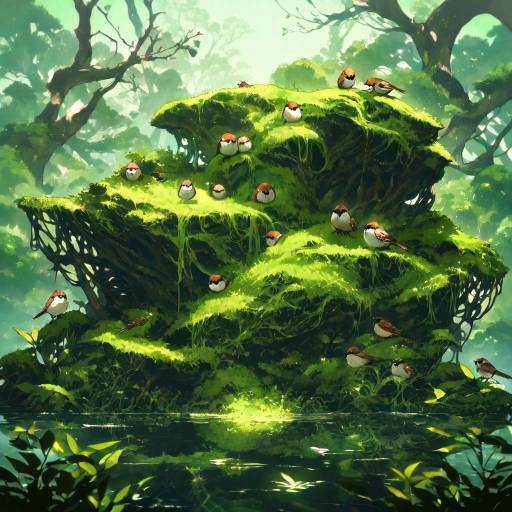 Serene Sparrow Amidst Lush Nature Serene Sparrow Amidst Lush Nature