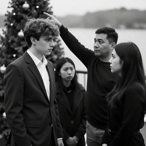 Intense Black-and-White Family Portrait