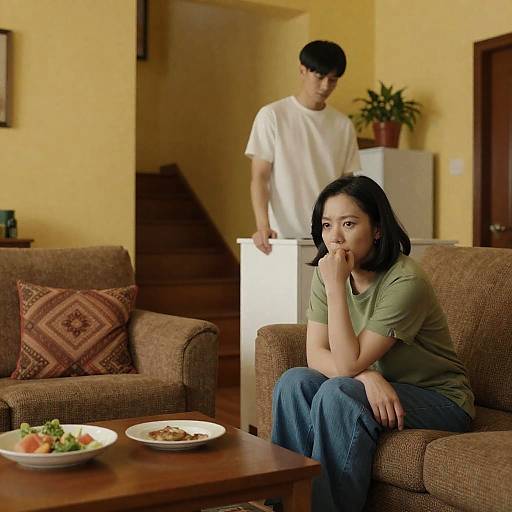 Candid Moment in a Cozy Living Room