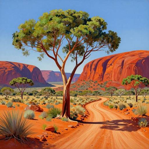 Vibrant Albert Namatjira Outback Landscape