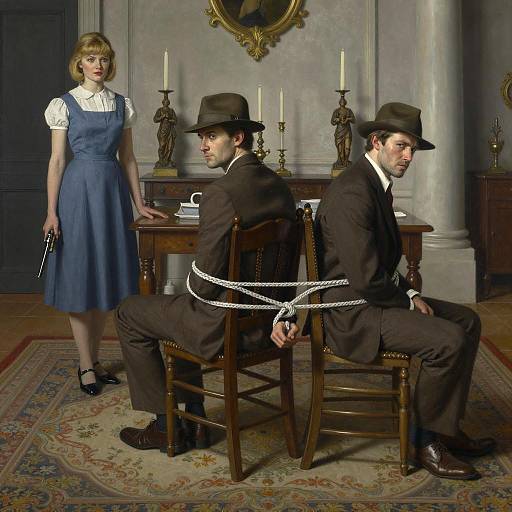 Tense Standoff in Ornate Room