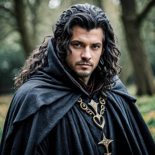 Medieval Capricorn Cosplay Man in Dark Cloak