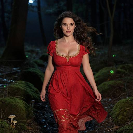 Moonlit Forest Walk with Mystical Glow