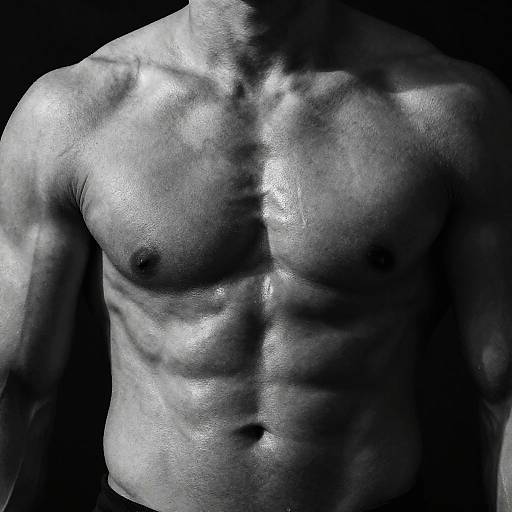 Artistic Black and White Bodybuilder Portrait