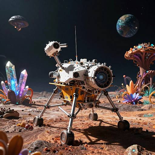 Futuristic Space Probe on Alien Planet
