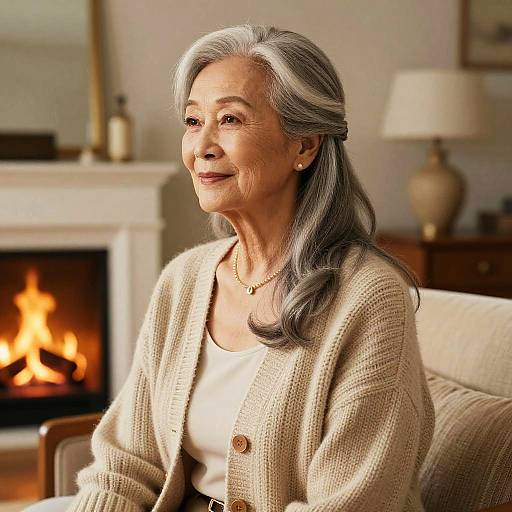 Elderly Woman with Long Undercut