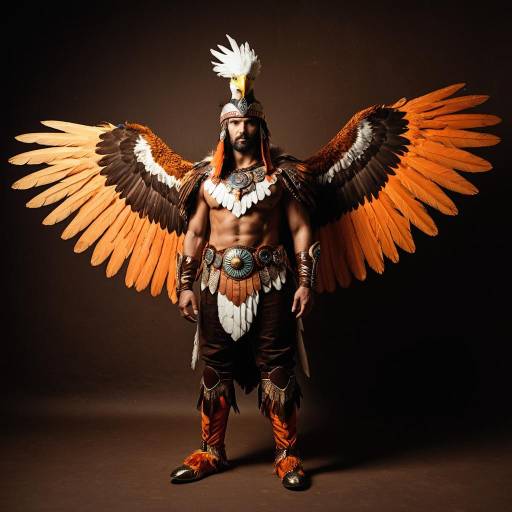Man in Elaborate Eagle-Inspired Costume