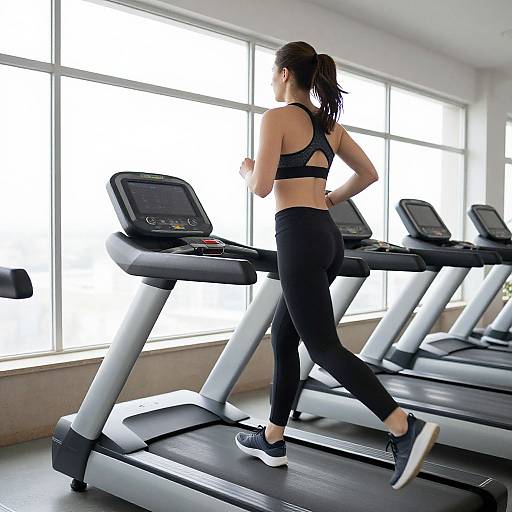 Woman Exercising on Treadmill