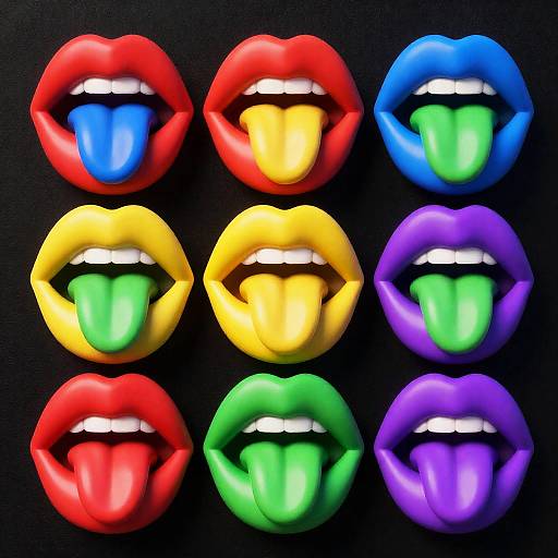 Retro 80s Jewel-Tone Lips Array