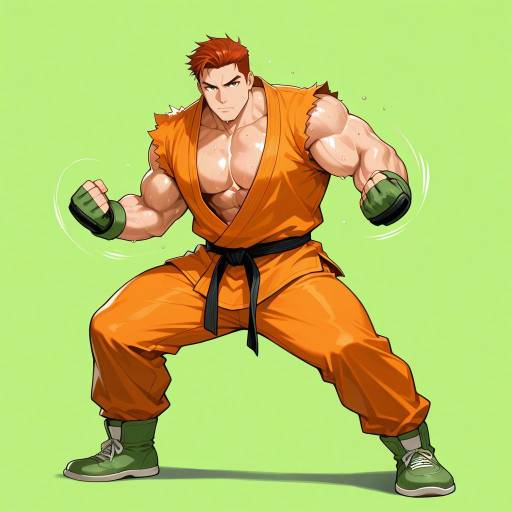 Muscular Male in Action Pose Muscular Male in Action Pose