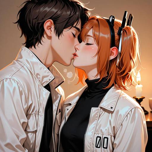 Moonlit Kiss Between Adachi Rei and Boy