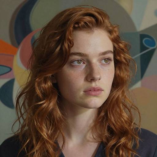 Contemplative Digital Artist Amid Abstract