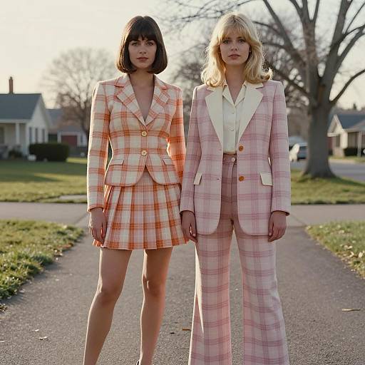 1970s Fashion: Pastel Plaid Outfits