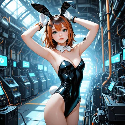 Playful Android Cowboy in Leotard
