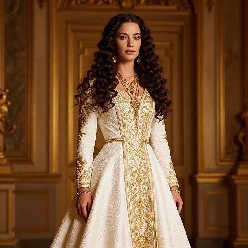 Elegant Woman in Regal Gown