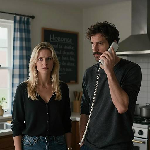 Serious Conversation in a Dim Kitchen