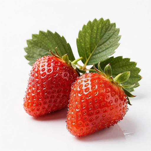 Fresh Red Strawberries with Dew