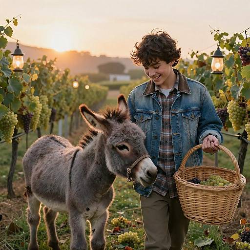 Harvest Time in a Rustic Vineyard