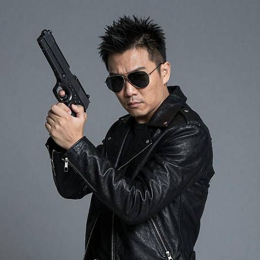 Dynamic Action Shot of a Stylish Man