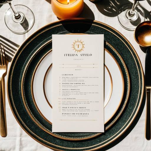 Italian Style Wedding Table Setting with Menu