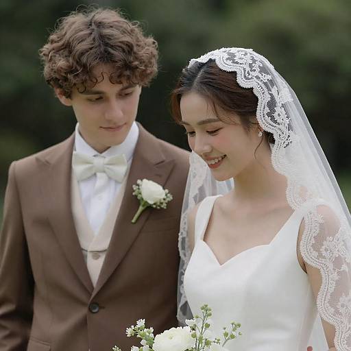 Charming Wedding Day Couple Portrait