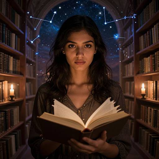 Enigmatic Double Exposure in Ancient Library