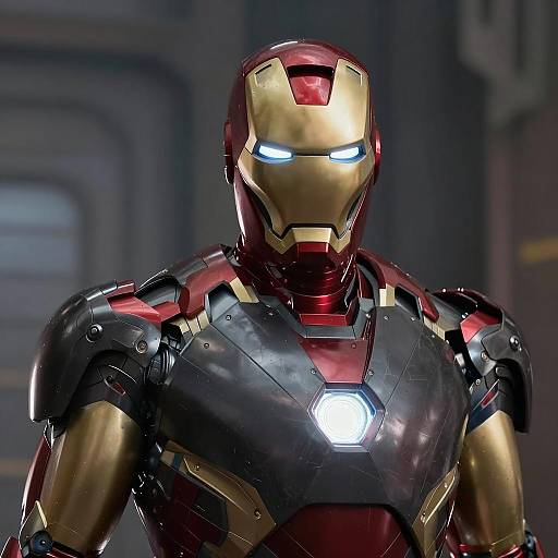 Iron Man in Black and Red Armor Close-up