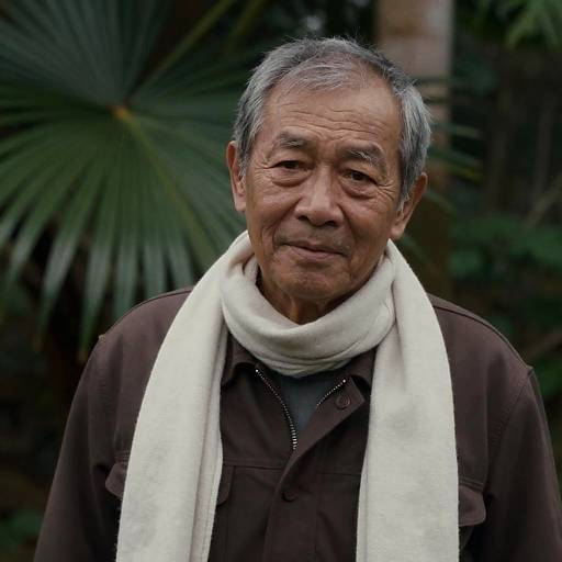 Elderly Man in Tropical Forest