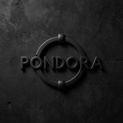 Minimalist Pandora Logo on Concrete
