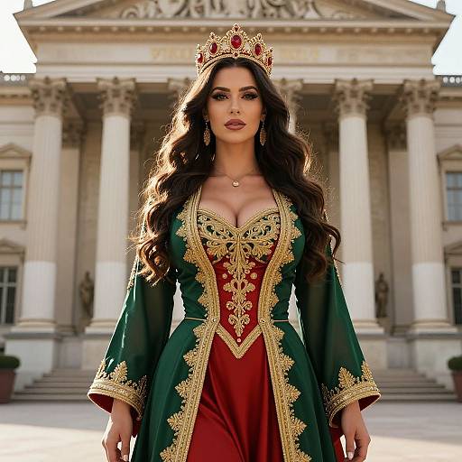Regal Woman in Elaborate Dress