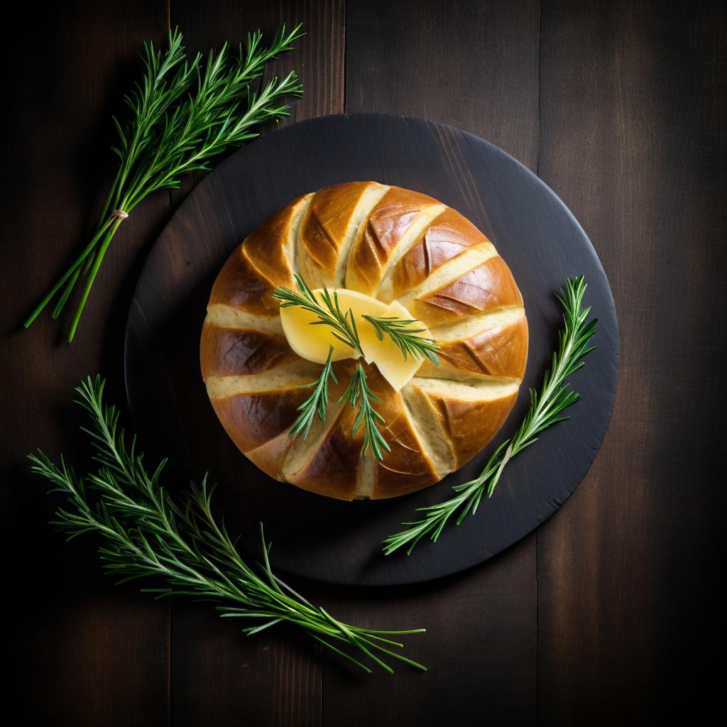 Warm Artisan Bread with Butter and Herbs