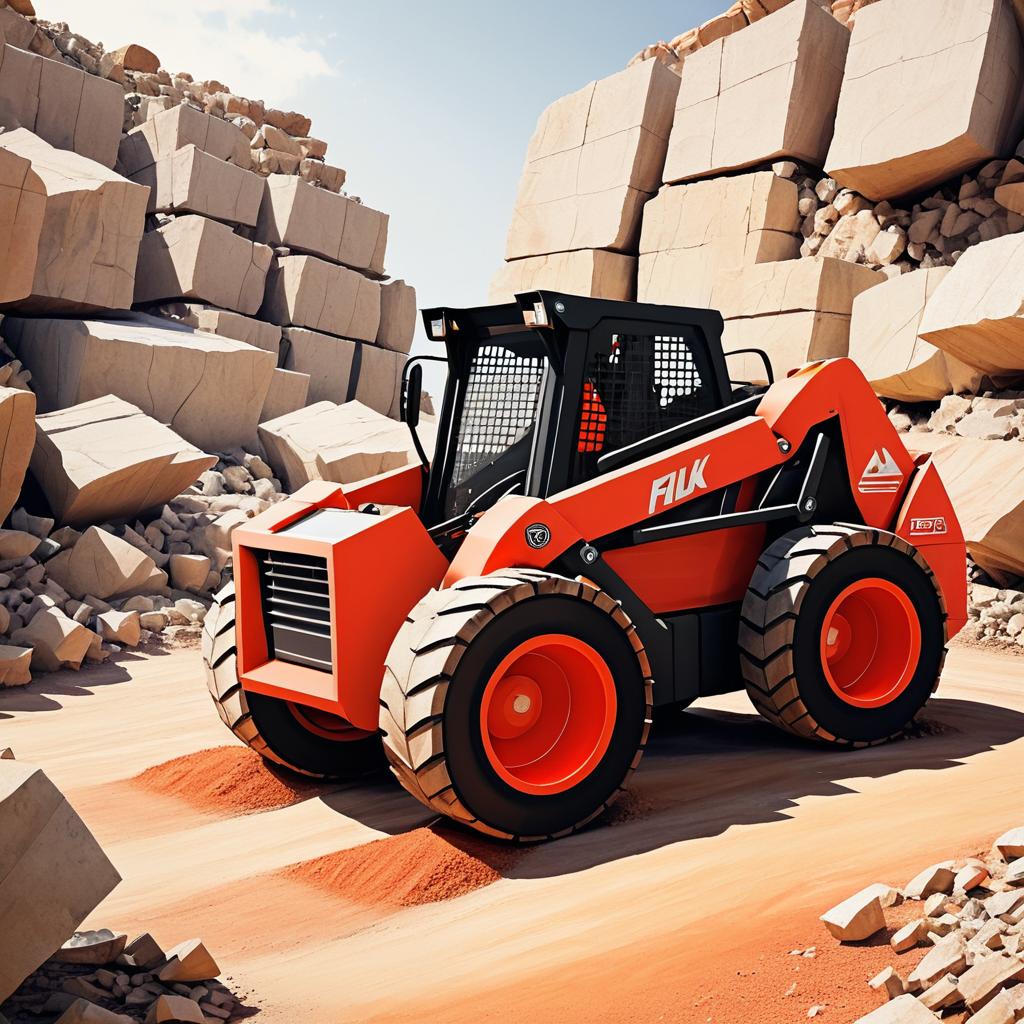 Enthusiastic Skid Steer Loader in Quarry