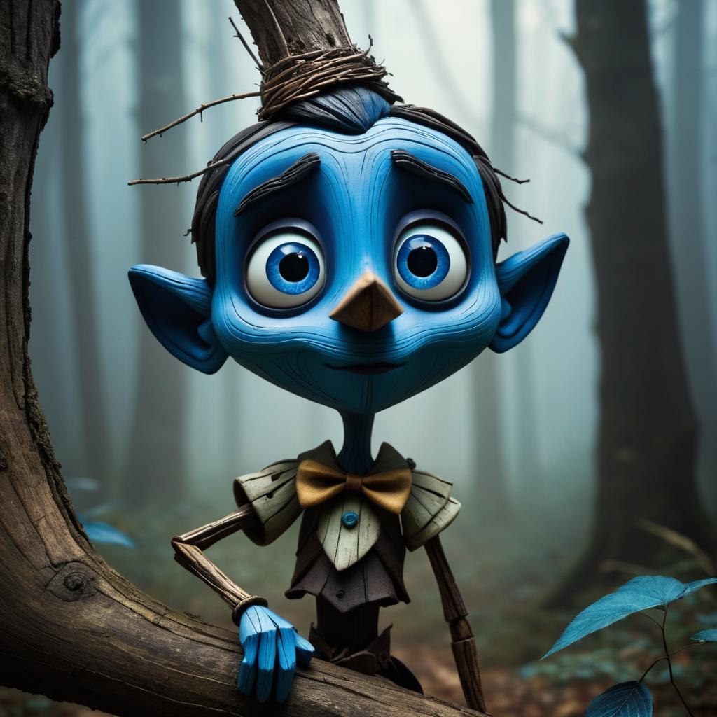 Dark and Twisted Pinocchio in Forest